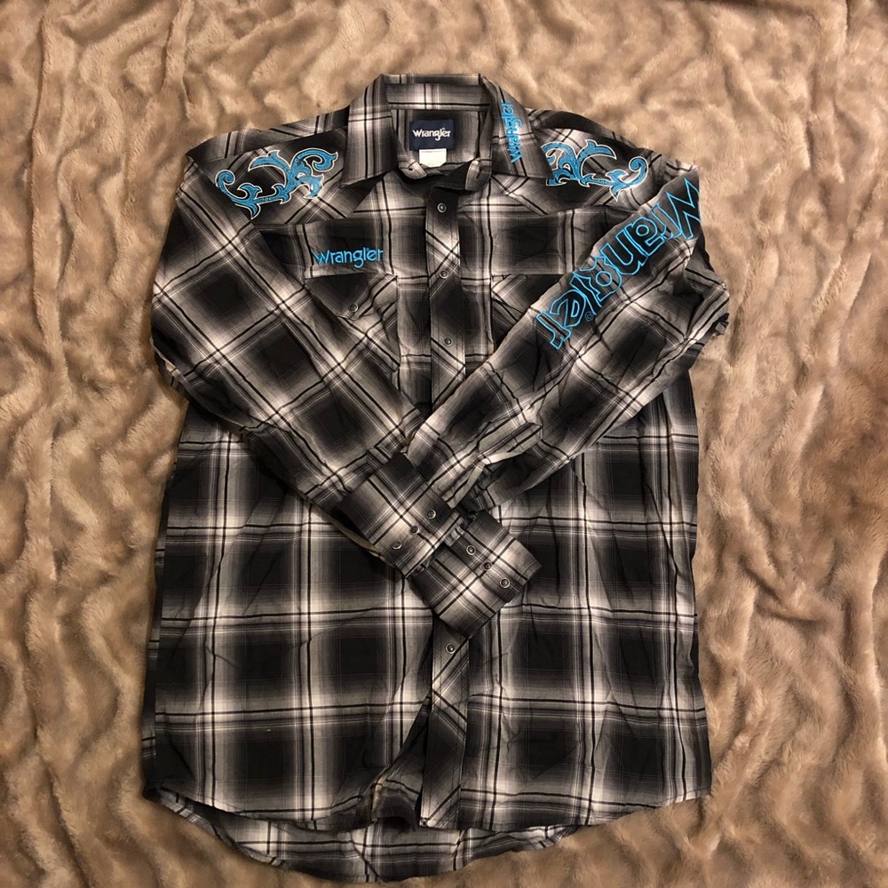 Wrangler Logo Long Sleeve Snap Show Shirt, LT